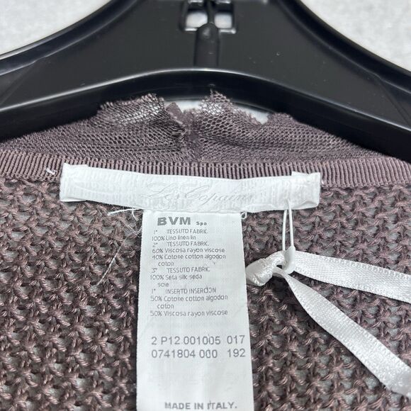 Vintage Les Copains Cardigan Womens Size 46 Brown Knit Cardigan Long Sleeve - Picture 13 of 16